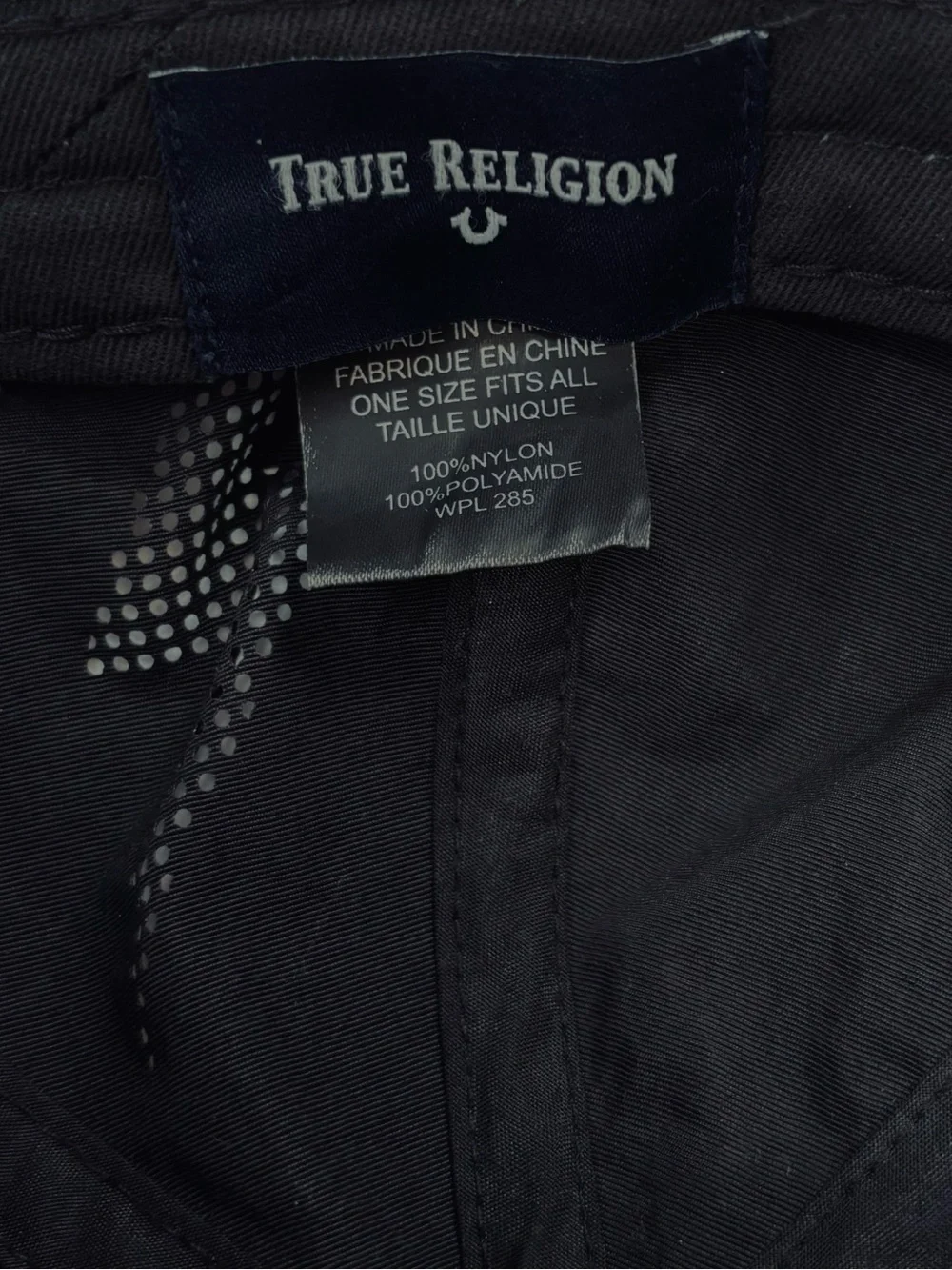 True Religion Man's Logo lightning bolt hat baseball cap black one size